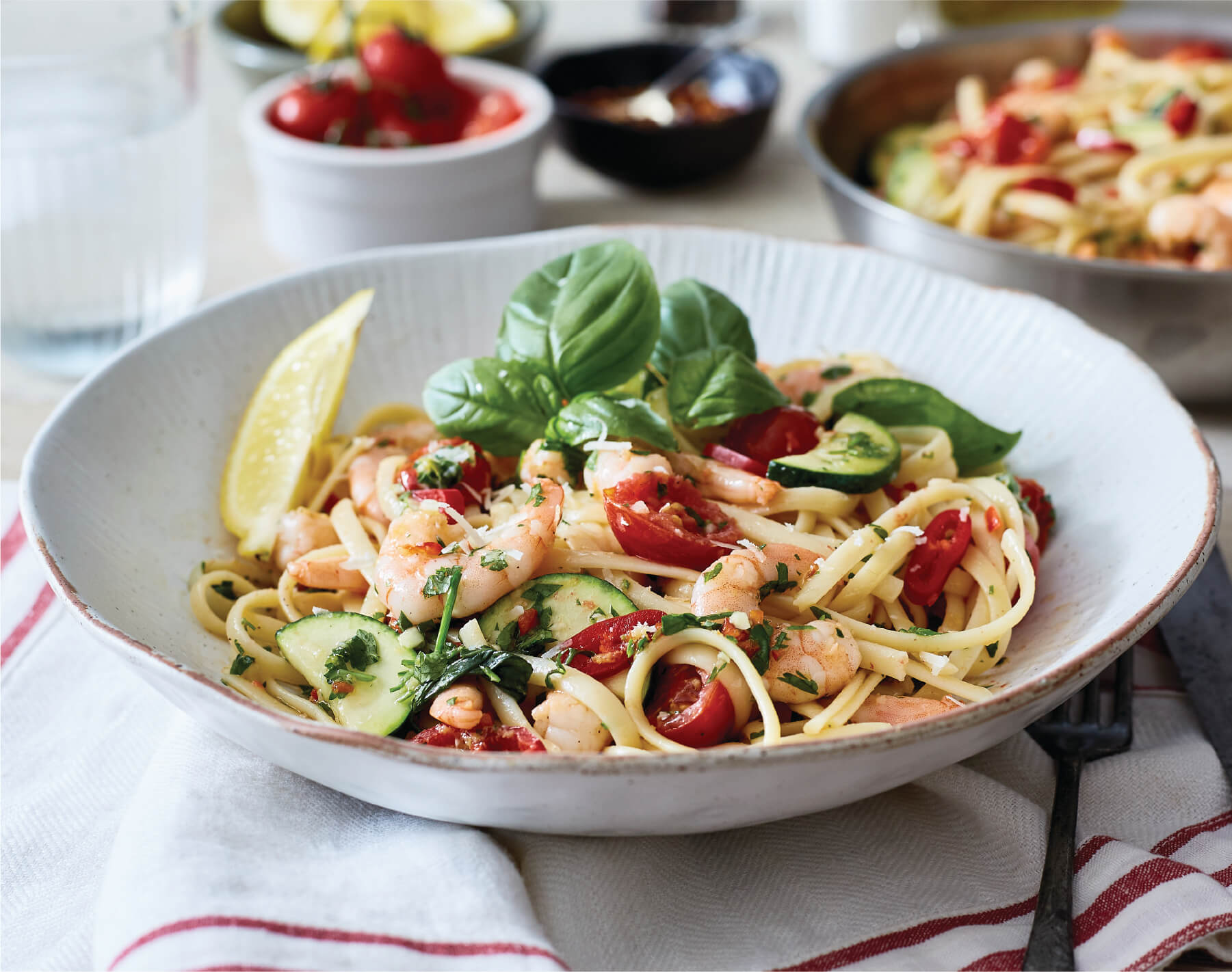 Chili, Garlic Shrimp Linguine image