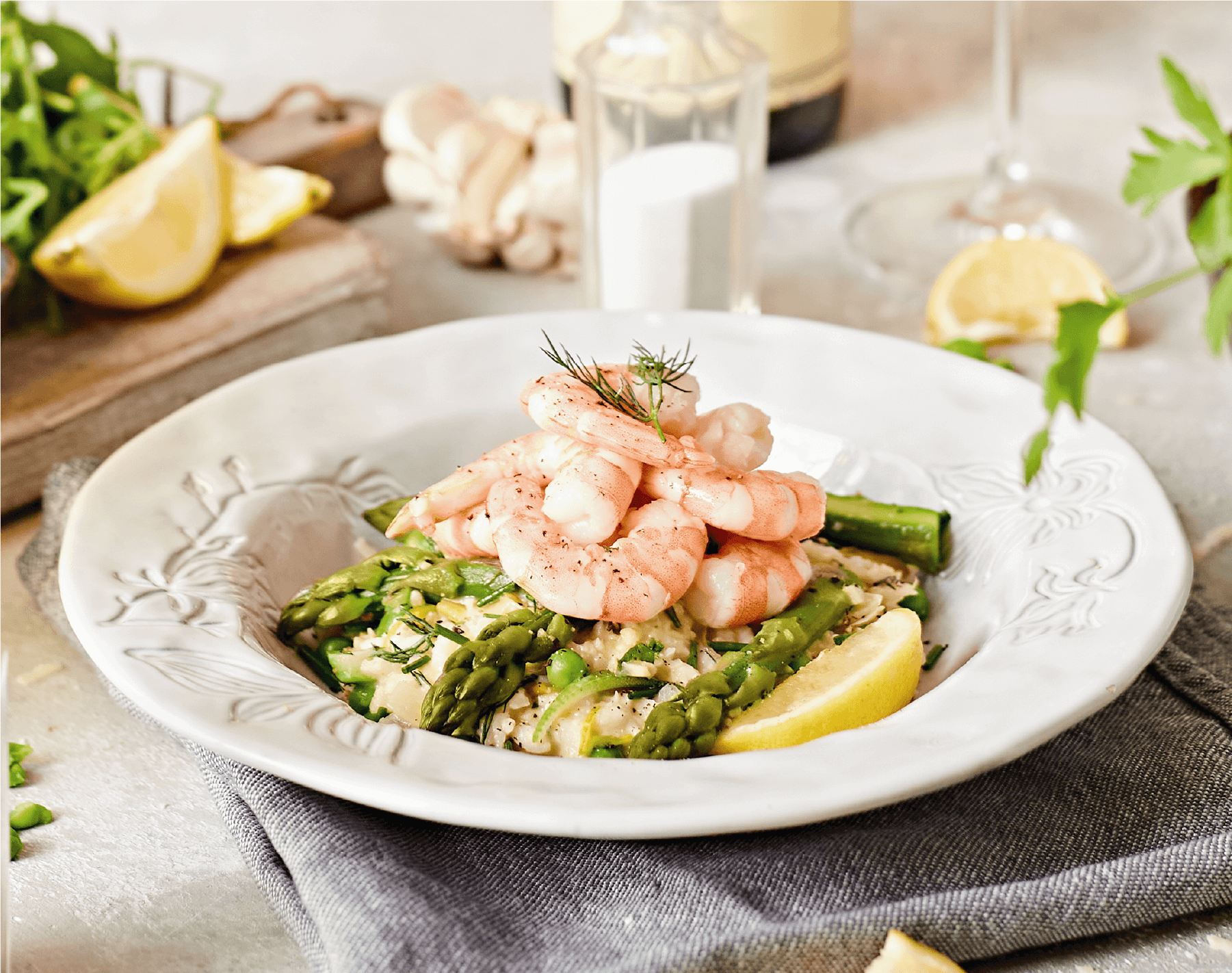 Shrimp & asparagus risotto image
